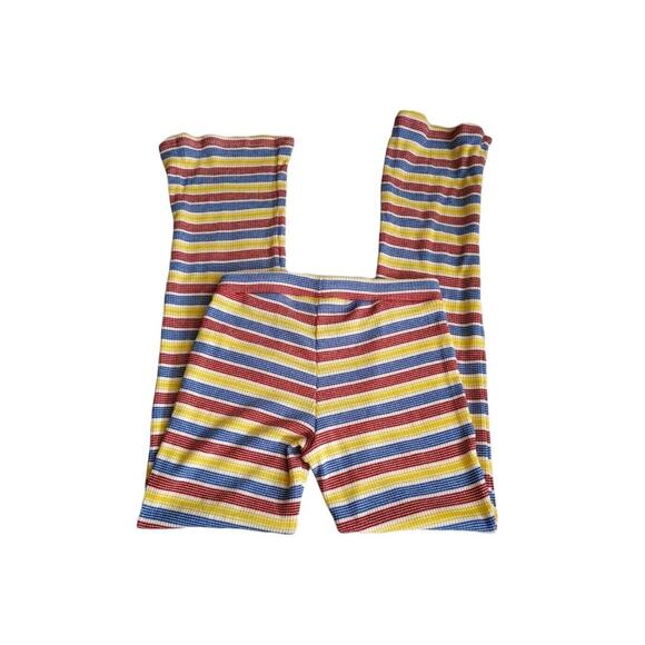 Zara Rib Texture Striped Pull On bell leg Pants Size Small - Picture 2 of 13